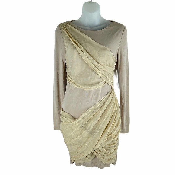 alice+olivia Goddness Dress Drapey Mini Length Pink Size 6 - Picture 2 of 9